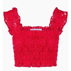 Chic Red Lace Hill House Home Azalea Women’s Top